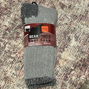 Gray Wool Blend Boot Socks - Large